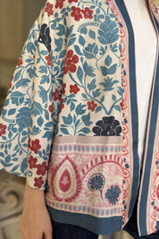 WU-SIDE - giacca kimono viscosa - AZZURRO