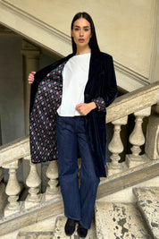 WU-SIDE - spolverino velluto liscio - BLUE