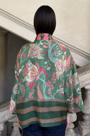 WU-SIDE - giacca kimono viscosa - VERDE CORAL