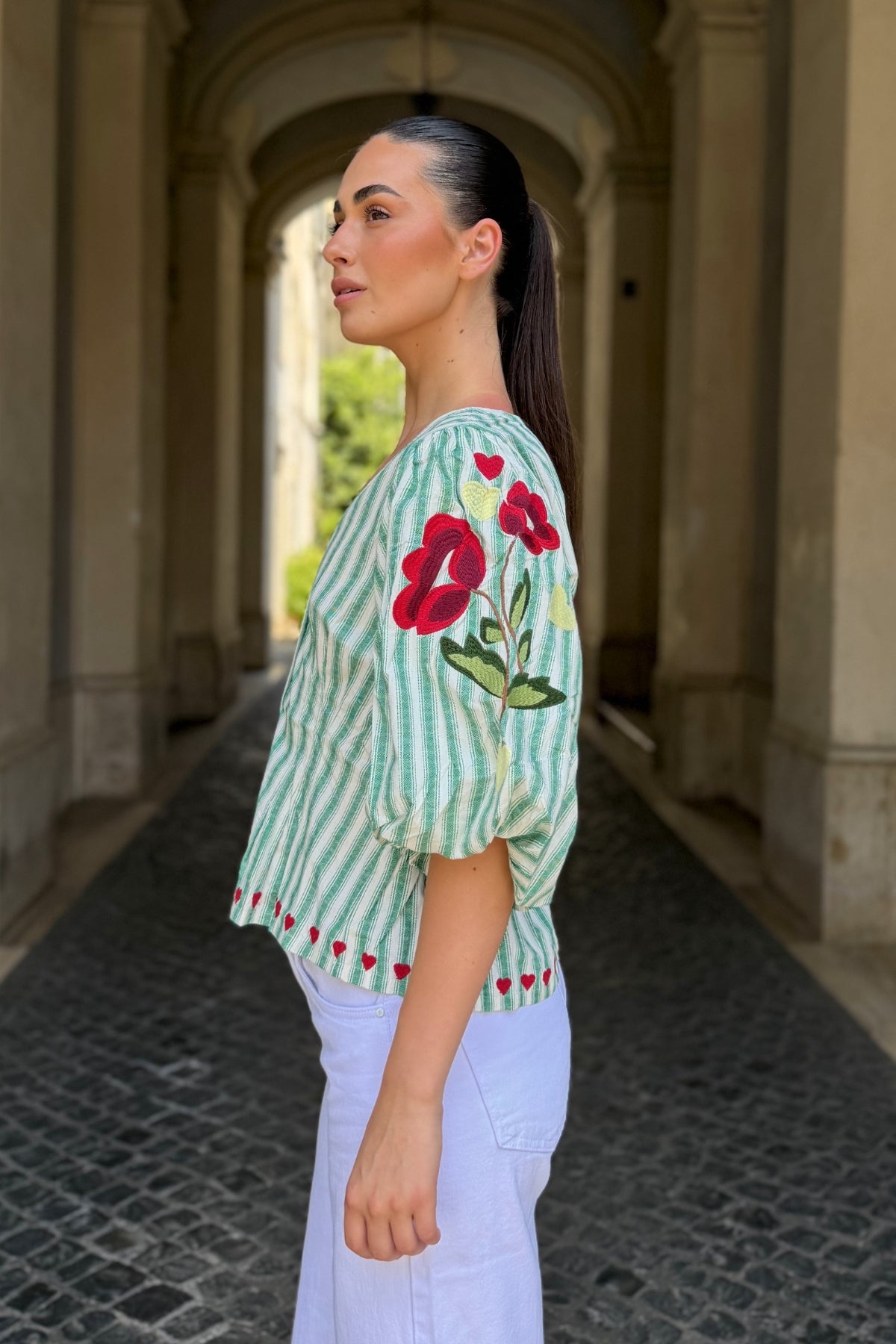 SISSEL EDELBO - blousa lotta - GREEN