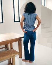 ANA & LUCY - wide flare jeans bianca - DARK BLUE