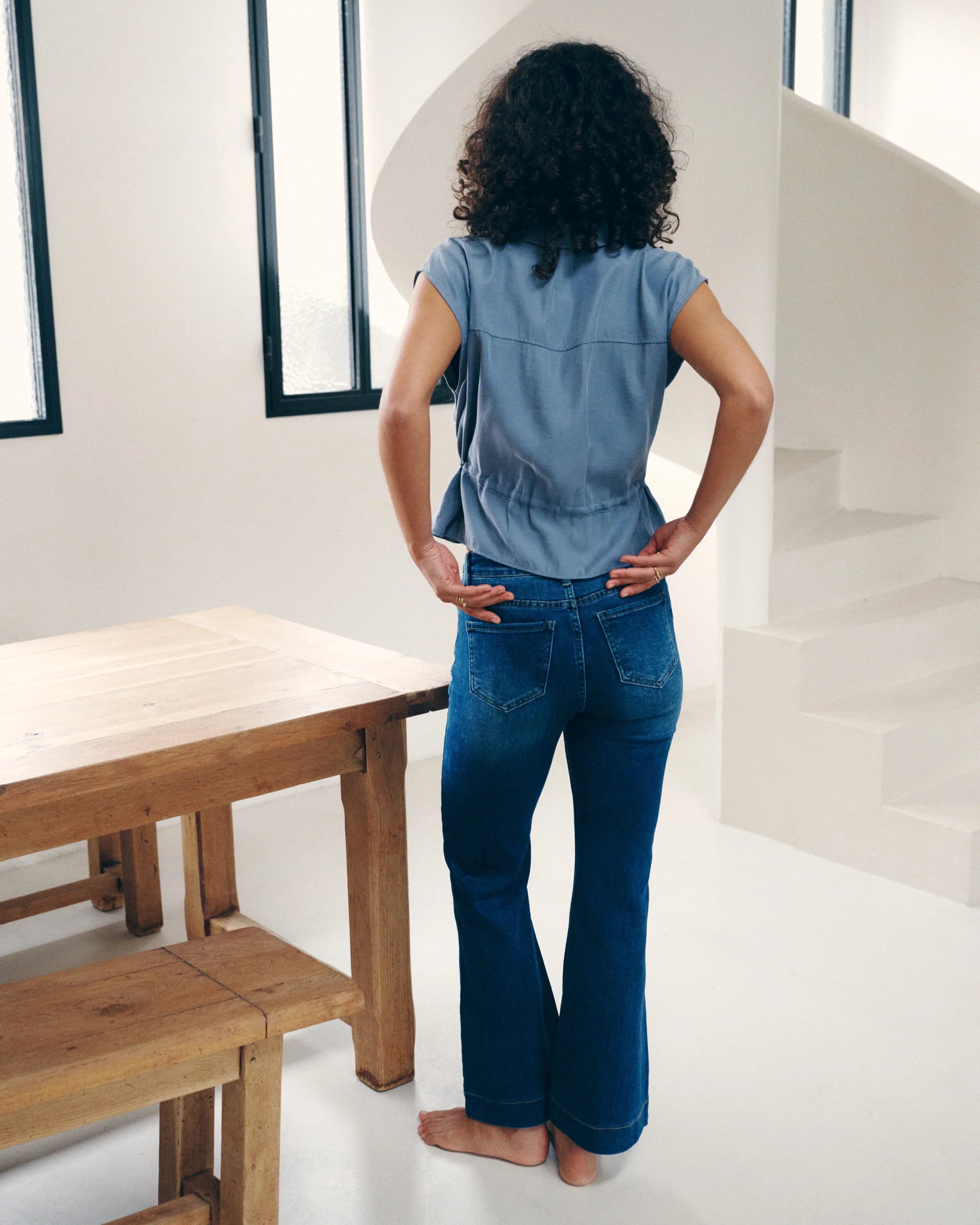 ANA & LUCY - wide flare jeans bianca - DARK BLUE
