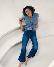 ANA & LUCY - wide flare jeans bianca - DARK BLUE