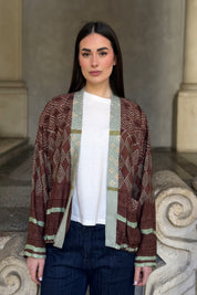 WU-SIDE - giacca kimono bomber viscosa - MARRONE