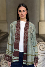 WU-SIDE - giacca kimono viscosa - VERDE