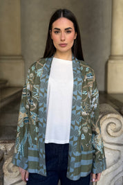 WU-SIDE - giacca kimono viscosa - VERDE