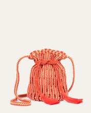 SURKANA - borsa in cotone intrecciato bicolore - SALMONE