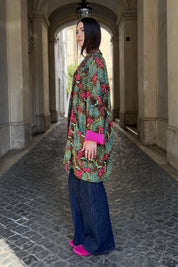 FLOW - kimono samira viscosa fantasia - COFFE ABSTRACT PINK