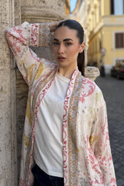 WU-SIDE - kimono viscosa lungo sfoderato - AVORIO