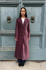 SURKANA - cappotto velluto - MIRTILLO