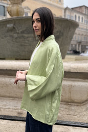 WU-SIDE - giacca kimono viscosa - SALVIA