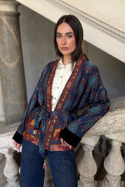 WU-SIDE - giacca kimono viscosa - BLUE