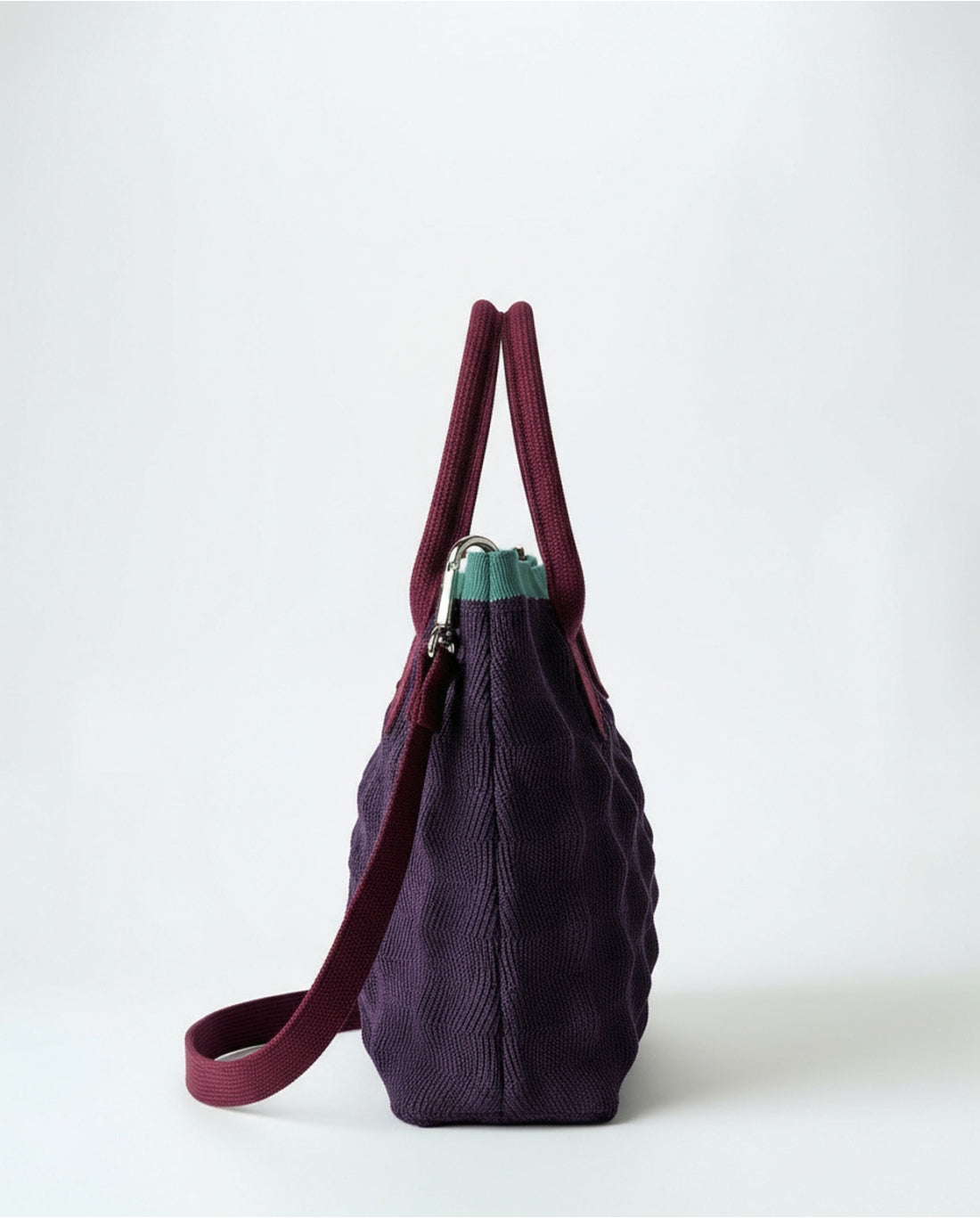 SURKANA - mini shopper in maglia 3D con manici - PORPORA