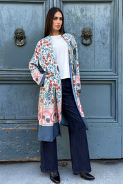 WU-SIDE - kimono mid viscosa - AZZURRO