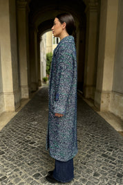 WU-SIDE - cappotto spigato - BLUE VERDE