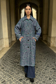 WU-SIDE - cappotto spigato - BLUE VERDE