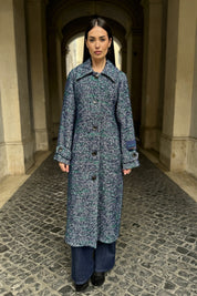 WU-SIDE - cappotto spigato - BLUE VERDE