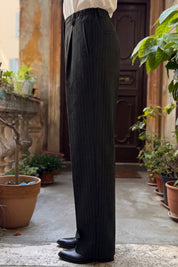HAPPY 25 – pantalone gessato lisbona - NERO