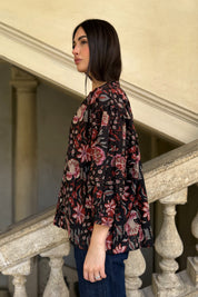 ARTEFILIA-MILANO - camicia lena in mussola di cotone - BLACK TULIP