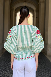 SISSEL EDELBO - blousa lotta - GREEN