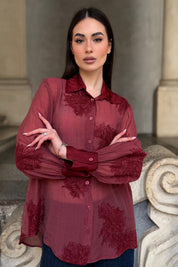 ARTEFILIA-MILANO - camicia solana ricamo - CABERNET