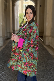 FLOW - kimono samira viscosa fantasia - COFFE ABSTRACT PINK