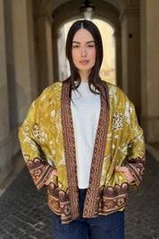 WU-SIDE - giacca kimono viscosa - SENAPE