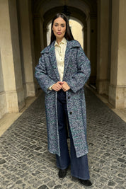 WU-SIDE - cappotto spigato - BLUE VERDE