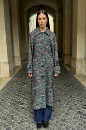 WU-SIDE - cappotto spigato - MARRONE TIFFANY