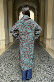 WU-SIDE - cappotto spigato - MARRONE TIFFANY