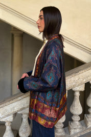 WU-SIDE - giacca kimono viscosa - BLUE