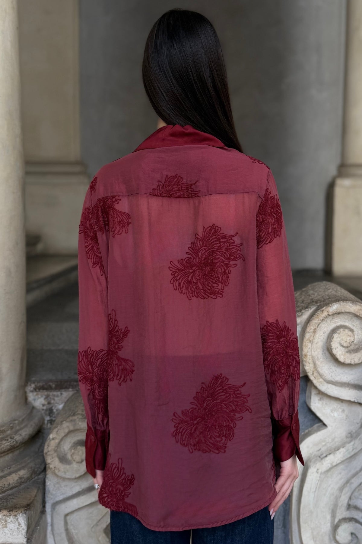 ARTEFILIA-MILANO - camicia solana ricamo - CABERNET