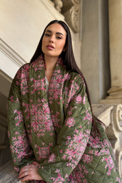 FLOW - kimono velluto paris - VERDE ROSA