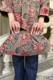 ARTEFILIA-MILANO - clutch bag cotton stella - STONE IBISCUS