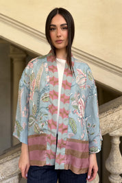 WU-SIDE - giacca kimono viscosa - CIELO ROSE