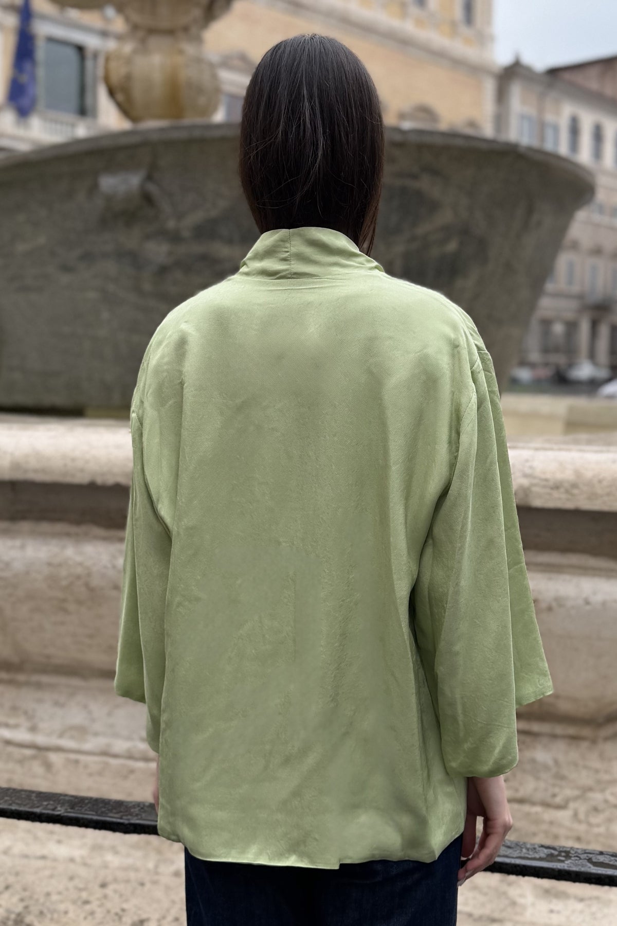 WU-SIDE - giacca kimono viscosa - SALVIA