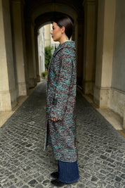 WU-SIDE - cappotto spigato - MARRONE TIFFANY