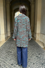 WU-SIDE - cappotto doppio petto spigato - MARRONE TIFFANY