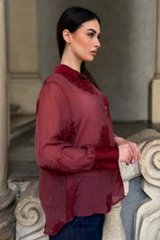 ARTEFILIA-MILANO - camicia solana ricamo - CABERNET