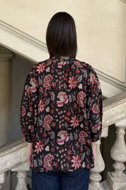 ARTEFILIA-MILANO - camicia lena in mussola di cotone - BLACK TULIP