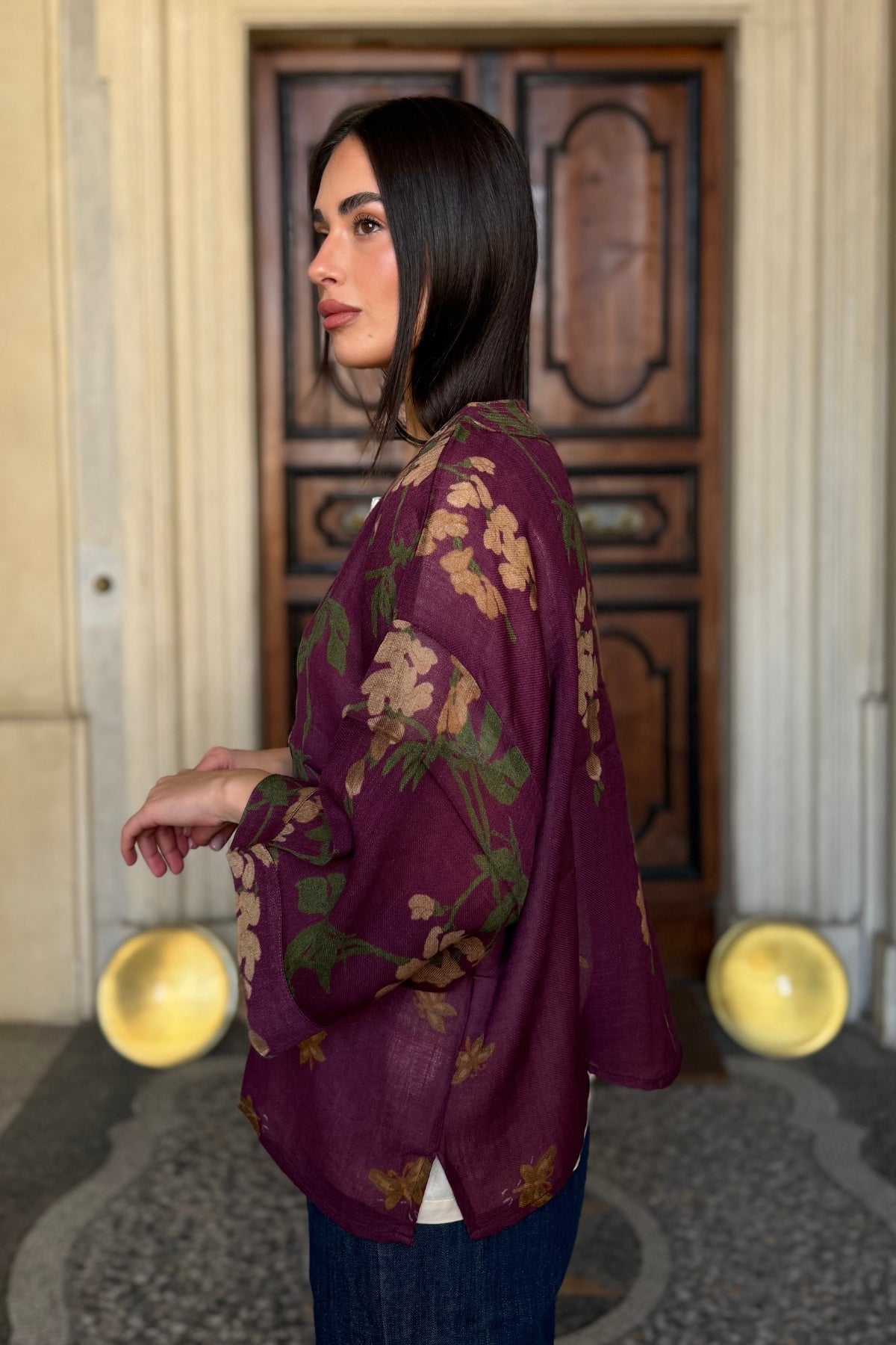 one-hundred-stars-1 - giacca kimono wool - WISTERIA PLUM