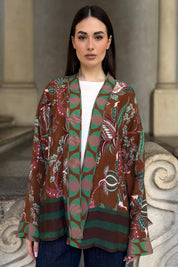 WU-SIDE - giacca kimono viscosa - CAFFE