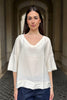 ARTEFILIA-MILANO - blusa marea scollo v - BURRO