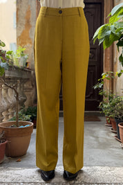 WU-SIDE - pantalone palazzo - SENAPE