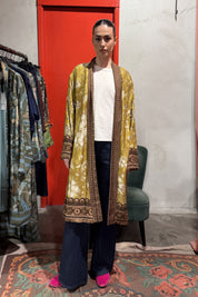 WU-SIDE - kimono viscosa - SENAPE