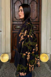 one-hundred-stars-1 - giacca kimono velluto - WISTERIA BLACK