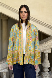 WU-SIDE - giacca kimono viscosa - GIALLO