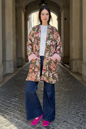 FLOW - kimono samira viscosa fantasia - GREEN FLOWER