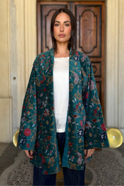 ARTEFILIA-MILANO - kimono velluto jia - GARDEN TEAL