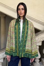 WU-SIDE - giacca kimono viscosa - VERDE